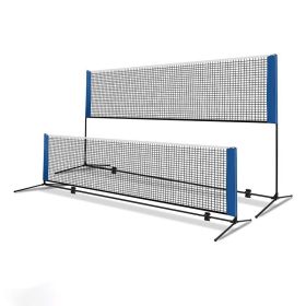 Folding Indoor & Outdoor Portable Badminton Net Set (Color: Black & Blue, Type: 10ft)