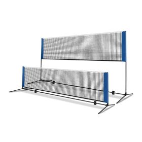 Folding Indoor & Outdoor Portable Badminton Net Set (Color: Black & Blue, Type: 14ft)